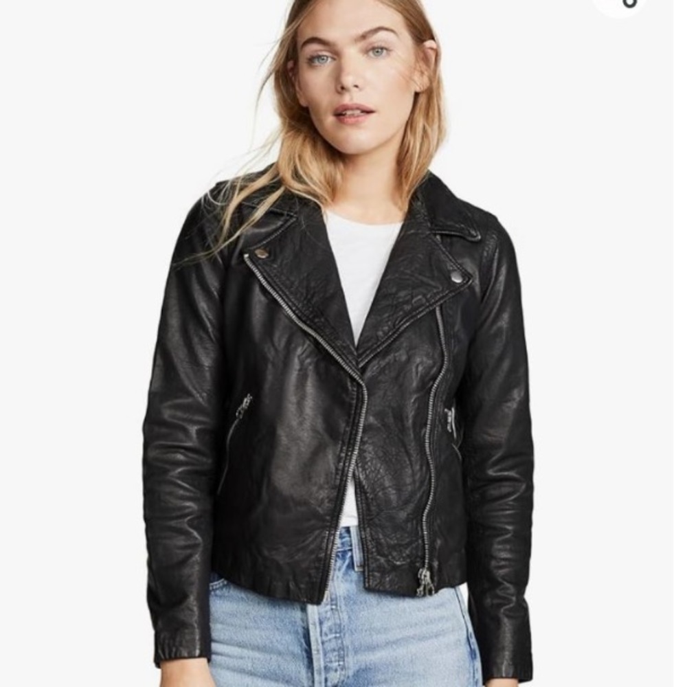 - - - -Madewell Xs washed leather jacket euc!